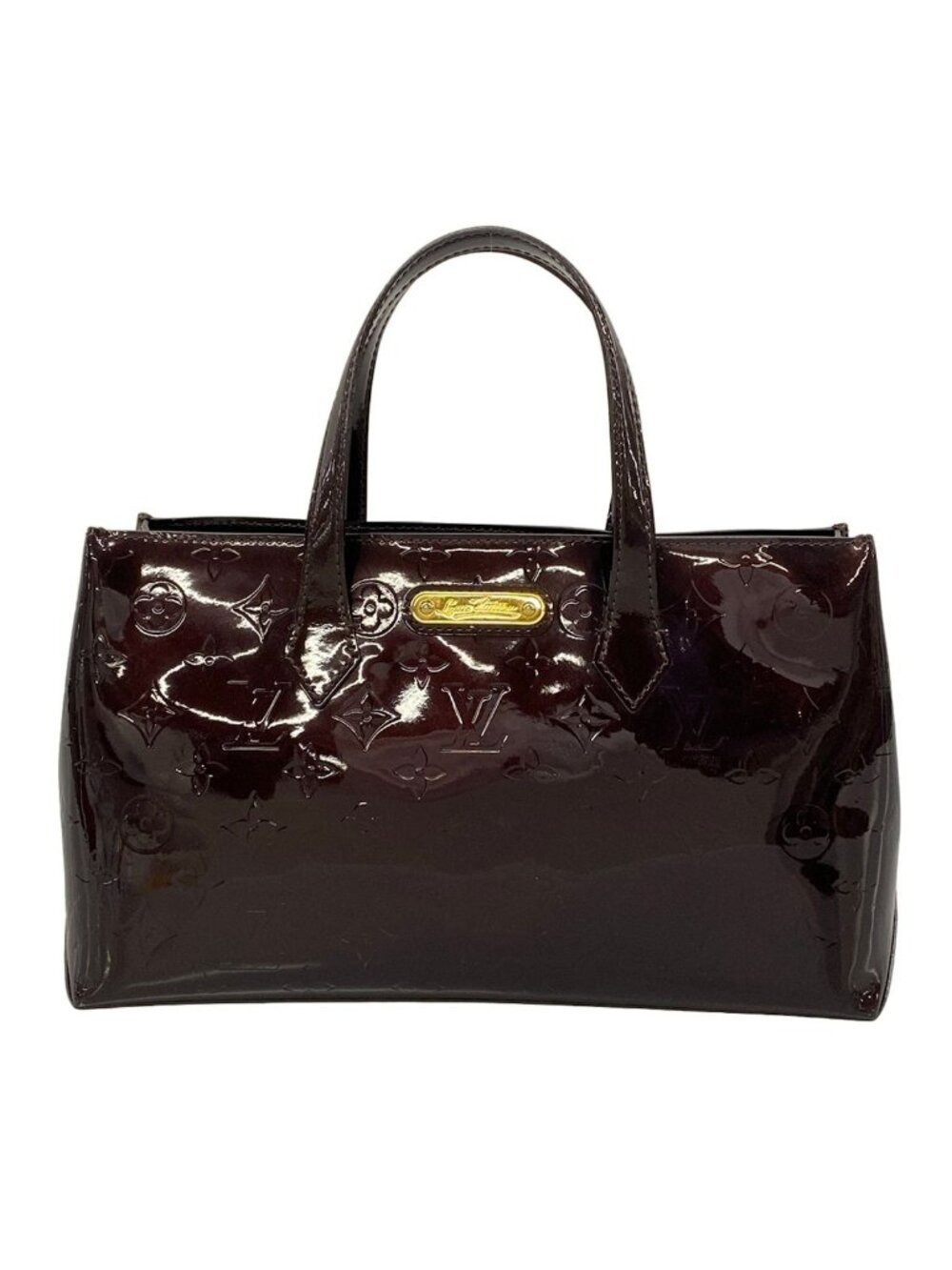Louis Vuitton Tote Bag Monogram Vernis Wilshire PM Rouge Fauvist Leather